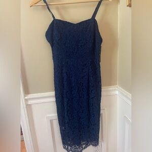 NWT Lulu's Midnight Blue Lace Midi Dress XS